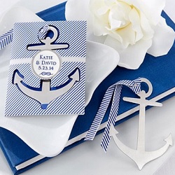 Nautical Theme Brushed Metal Bookmark